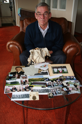 Not Forgotten: Geoff Warren with some of the memories and pieces of his uncle's life